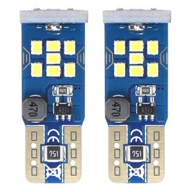 LED autožárovky 12/24V T10 W5W, 2ks AMiO