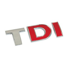 Logo 3D emblém TDI chrom , červené