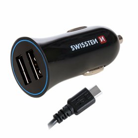 Swissten CL Adaptér 2,4 A 2x USB + kabel USB-C