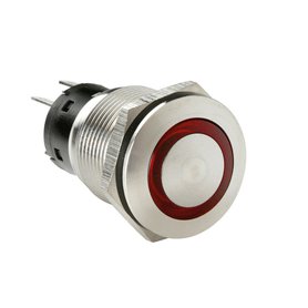 Tlačítkový spínač s LED světlem BUTTON SWITCH 12/24V - červený