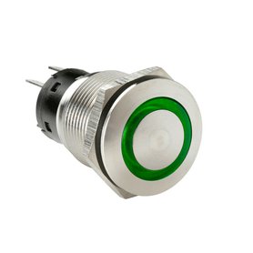 Tlačítkový spínač s LED světlem BUTTON SWITCH 12/24V - zelený