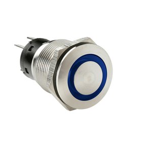 Tlačítkový spínač s LED světlem BUTTON SWITCH 12/24V - modrý