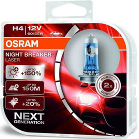 Osram 64193NL-HCB Night Breaker Laser H4 12V P43t 60/55W 2ks