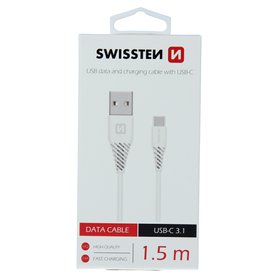 Datový kabel SWISSTEN USB / USB-C 1,5m bílý