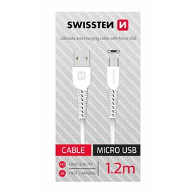 Datový kabel SWISSTEN USB / MICRO USB 1,2m bílý