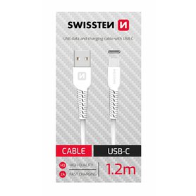 Datový kabel SWISSTEN USB / USB-C 1,2m bílý