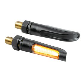 Blinkry na motorku NAIL černé 2ks, COB LED oranžové, Lampa Italy