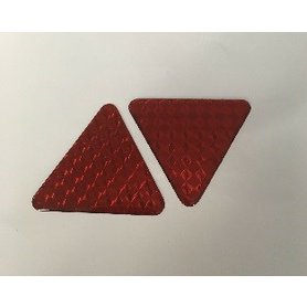 Samolepka 3D odrazka TROJÚHELNÍK 5x5x3,5cm - červený 2ks